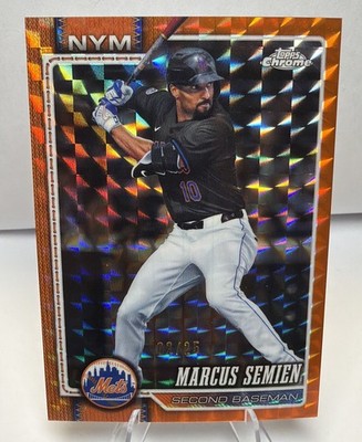 Marcus Semien Orange Refractor /25 2026 Topps Chrome Baseball New York Mets SP