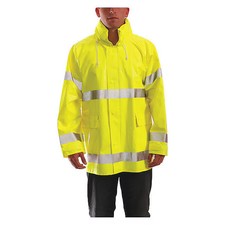 Tingley J53122 Rain Jacket, Pvc, Class 3 R, Green/Yellow, 5Xl