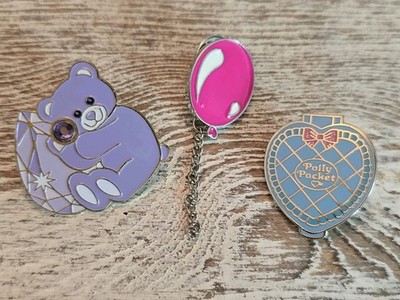 Build A Bear Polly Pocket Enamel Pin Lot Balloon Bear Heart Brooch Set Cute #503