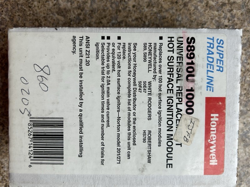 S8910U 1000 NEW OEM Honeywell Universal Hot Surface Ignition Control S8910U1000