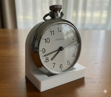 3D Printed Pocket Watch Display Stand | Minimalist Desktop Holder white