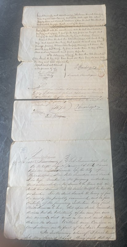 1854 Indenture Peter Schoenberger 1782-1854 “Iron King of PA” Land N Woodbury PA