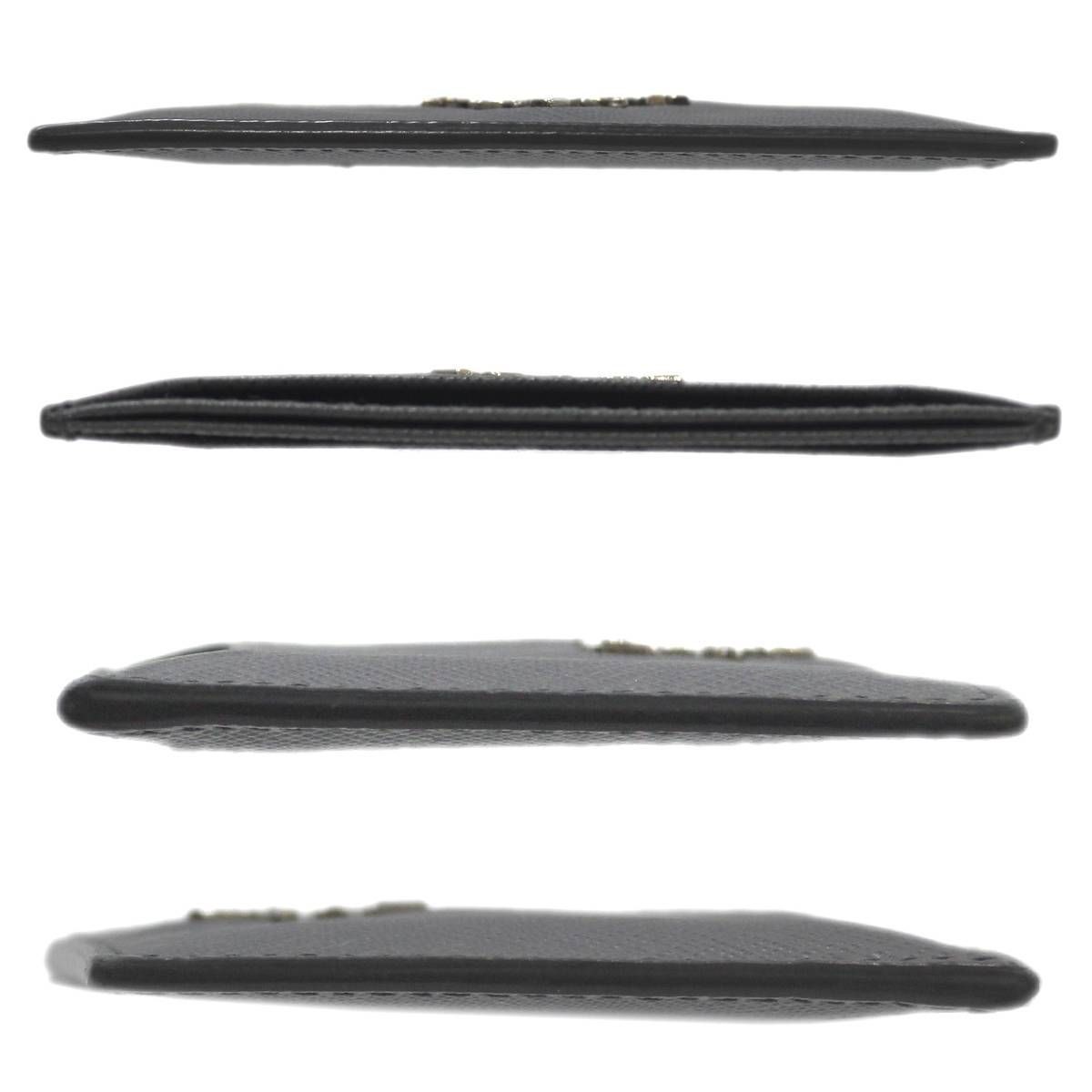 Prada Gray Leather Business Card Holder Open Pocket Unisex thumbnail 4