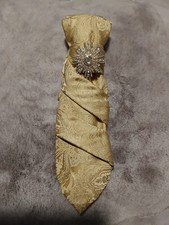 womens neck tie,to be worn by inserting necklace or , removable brooch, handmade