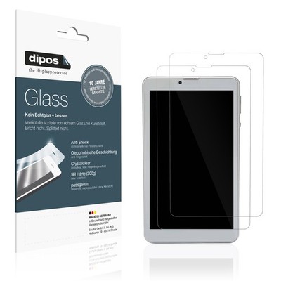 2x Schutzfolie für Garsent 7 Zoll Tablet - Anti-Shock 9H Folie dipos Glass