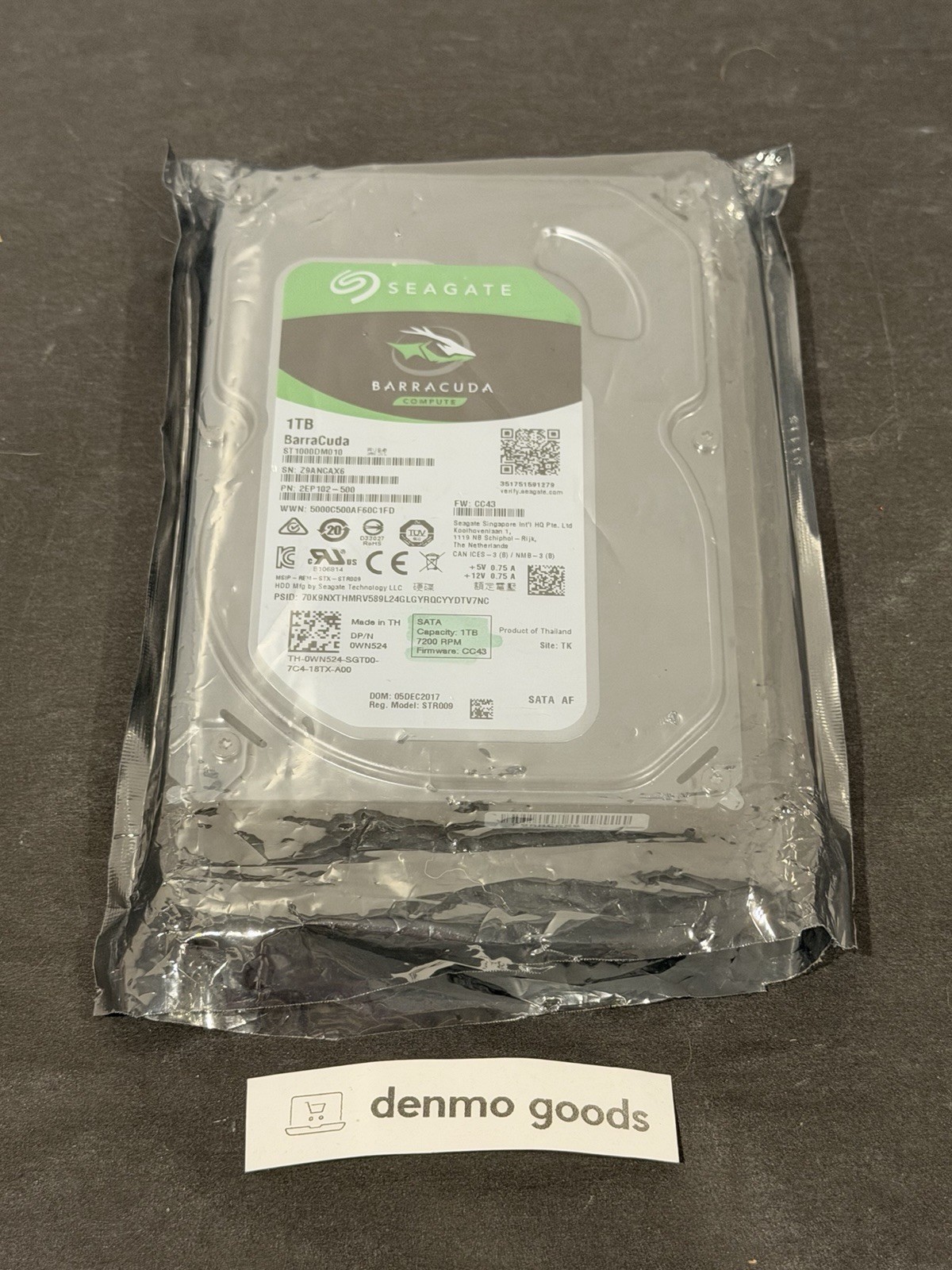 Seagate Barracuda 1TB 7200RPM 3.5" SATA HDD – ST1000DM010 - Used