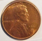 1951 S Lincoln Wheat Cent, Uncirculated and Ungraded (51SUGA)