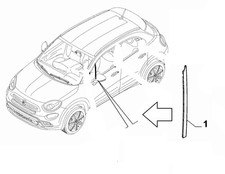 Modanatura mostrina vetro fisso porta anteriore sinistra fiat 500X dal 2014