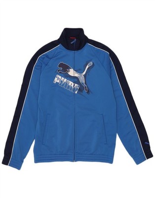 Puma Jungen Graphic Trainingsanzug Oberteil Jacke 13-14 Jahre blau Colourblock UE06