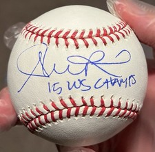 RARE 2015 Alex Rios Signed Autographed World Series Baseball JSA Cert KC Royals