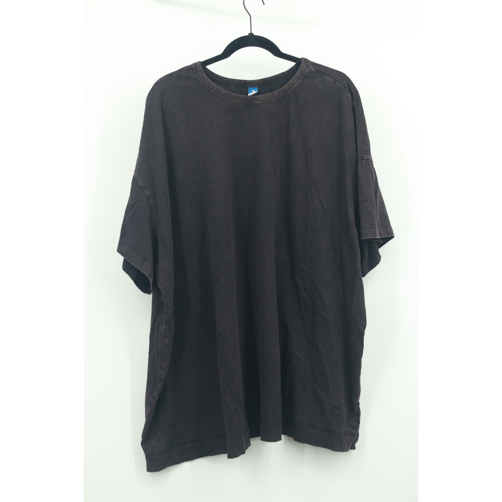OLD NAVY Womens 3X Washed Black Cotton Crew Neck Short Sleeve T-Shirt