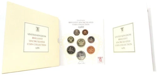 1986 UK Brilliant Uncirculated Coin Collection 7 Coin Year Set 9