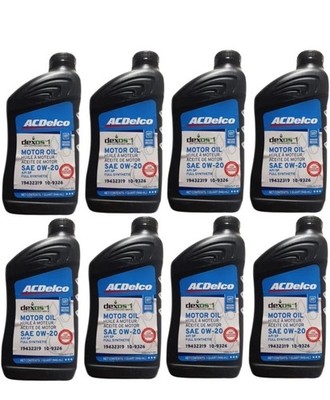 8 Quarts - ACDelco FULL SYNTHETIC SAE 0W-20 GEN 3 Dexos1 Motor Oil 10-9326