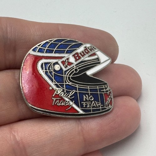 2002 Paul Tracy Budweiser Racing Helmet Lapel Pin No Fear Vintage Kmart ...