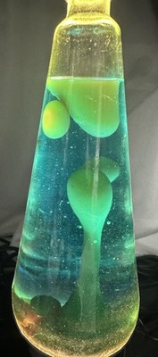 Vintage 90s Lava Lite Gold Lava Lamp Blue Yellow USA Made | eBay