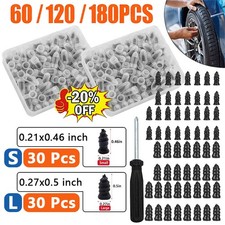 60PCS Car Vacuum Tire Repair Nail Rubber Screw Nails Screwdriver Tool Set w/Box