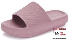 Cushioned Thick Sole Pillow Slippers for Women and 6-7 Women/4.5-5.5 Men Blush