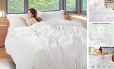 100 Linen Duvet Cover Set, Luxury Pure Natural French Flax Twin 02 - White