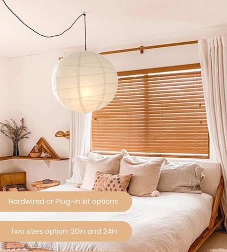 Nogy Lantern Lamp Pendant Light - Paper Lantern Pendant - Off White Paper Pen... - Picture 5 of 9