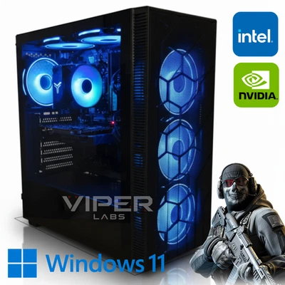 Gaming PC Intel i7 NVIDIA RTX 3050 5060 32GB DDR4 1TB SSD Windows 11 WiFi weiß