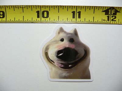 FUNNY DOG SMALL STICKER DECAL AX147 GOOFY SMILE SIZE FUN HI PET FUNNY