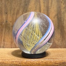 Antique German Handmade Latticinio Swirl Marble 13/16 Mint - 321