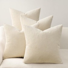 Beige Throw Pillow Covers Cushion Cases, Set of 4 12x12 Inserts Not Included