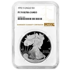 1992-S $1 1-oz Proof American Silver Eagle NGC PF70UC Brown Label