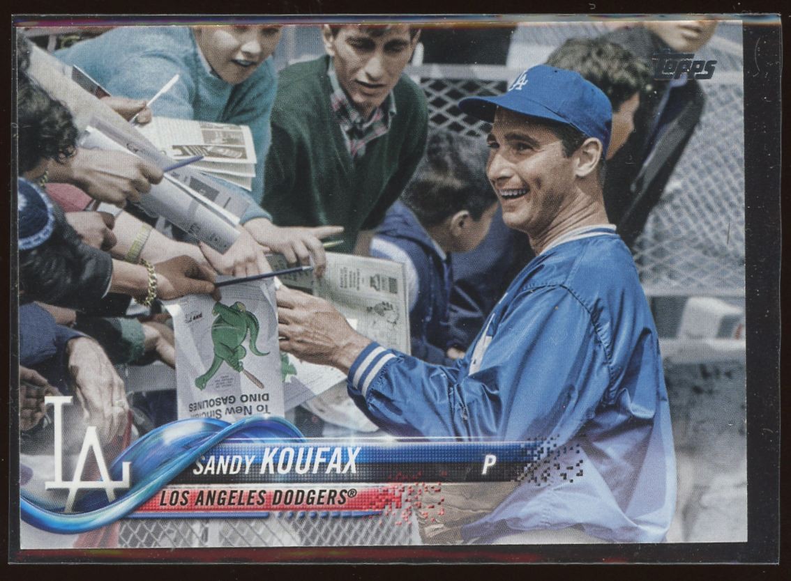Sandy Koufax 2018 Topps Update SP Image Variation RC #US21 Los Angeles Dodgers