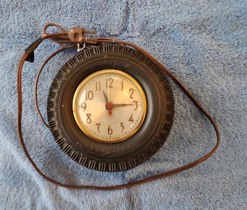 Goodyear tire clock/Sessions movement Works NO RESERVE.
