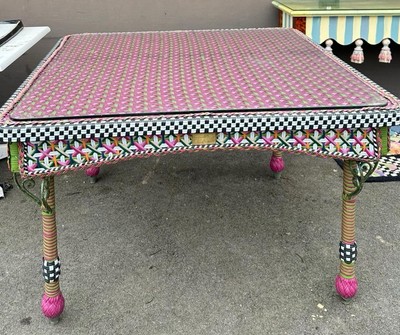 Mackenzie Childs Flower Market Outdoor 48”x48” Table -Long Retired