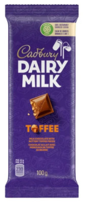 Cadbury Dairy Milk, Milk Chocolate With Buttery Toffee, Chocolate Bar, 100g