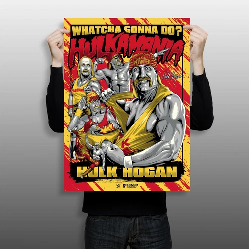 WWE Hulk Hogan Hulkamania Limited Edition 18" x 24" Serigraph (Printer Proof)