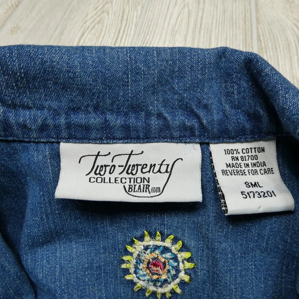 Куртка женская Blair Two Twenty размер Small синяя джинсовая с вышивкой ацтекская - Изображение 4 из 4