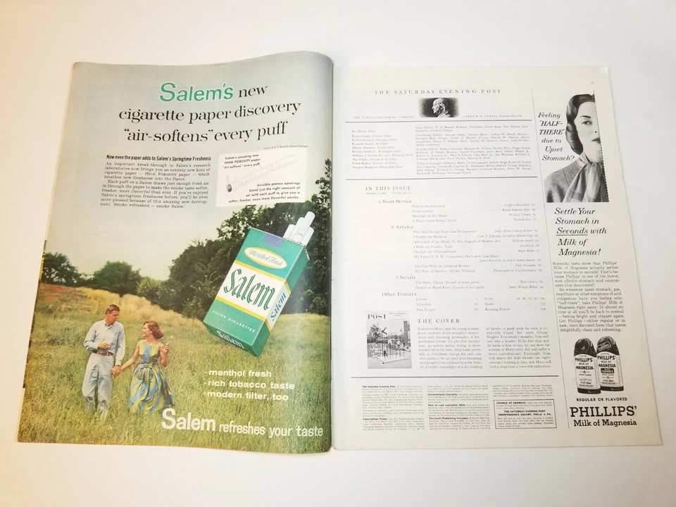 Saturday Evening Post Magazine November 7, 1959 George Hughes Cover Vintage  - Image 2 of 4