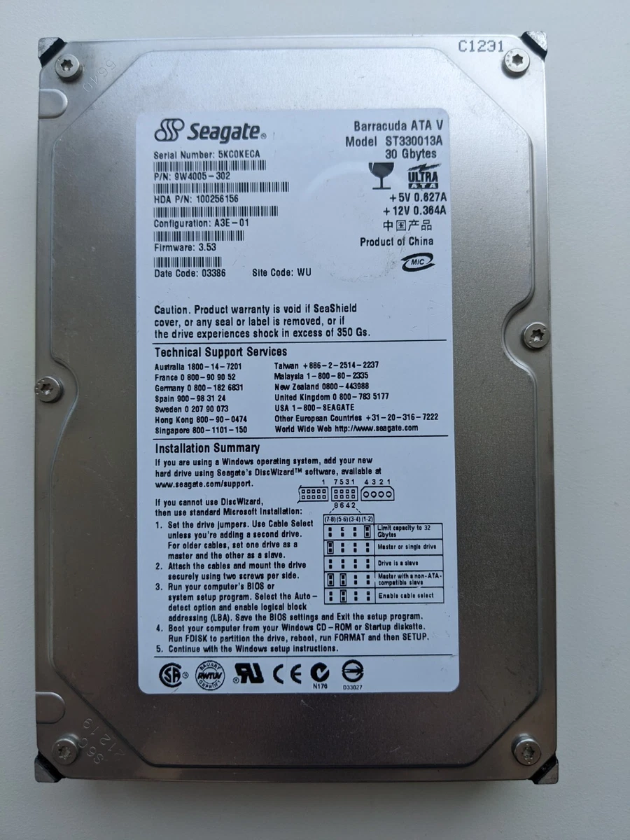 Seagate 30 GB Internal Hard Disk Drives for sale | eBay