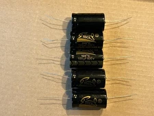 5 New Supertech 100 uf 600v Axial Capacitors Guitar Tube Amp & Radio Caps (Qty)