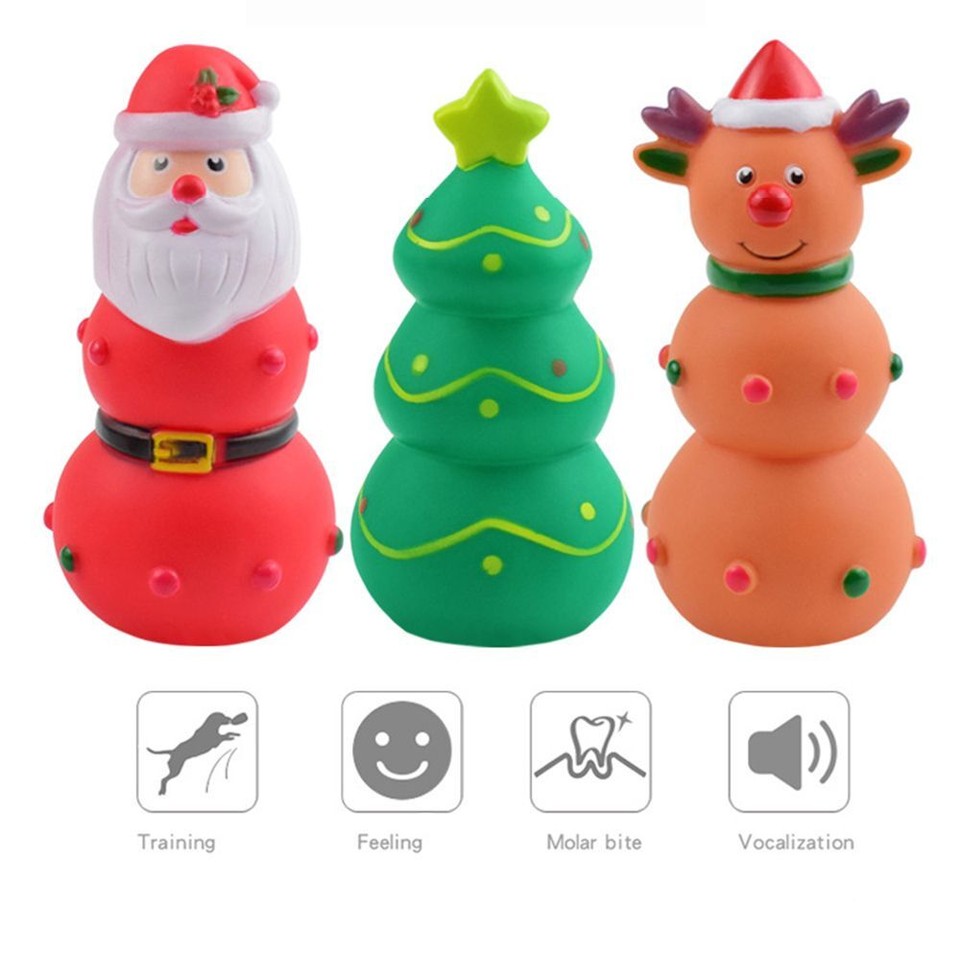 Claus Christmas Tree Dog Pet Supplies Training Toy Interactive Play