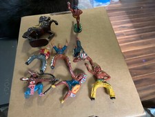 Lot of 8 Metal / Lead Indian Figure Timpo possibly other Brands