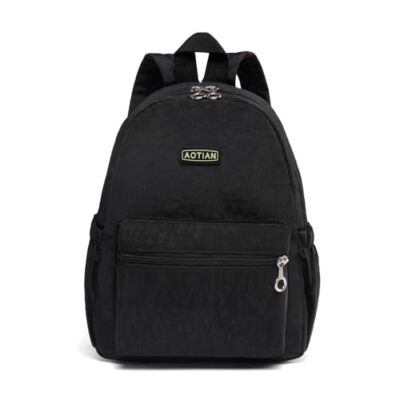 avanti mini backpack AOTIAN Mini Lightweight 11.8 Inch Backpack Durable Travel Hiking Women  Black