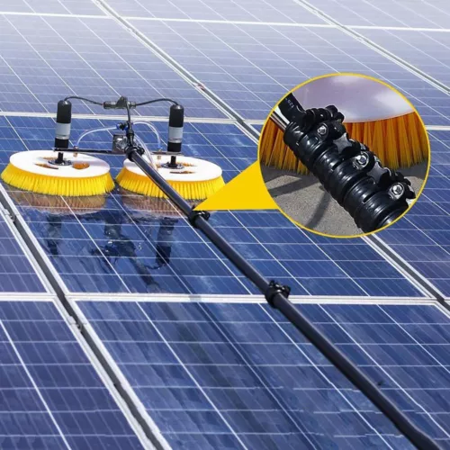 7,5m Reinigung Photovoltaik Solar PV Waschbürste rotierend Doppelt Bürstenkopf - Bild 7 von 20