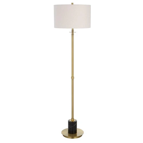 Uttermost Guard Transitional Metal Marble and Fabric Floor Lamp in Brass/Gold - Picture 3 of 7