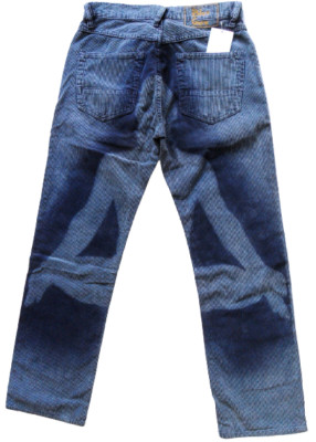 Corduroy jeans meditation pose imprint Sizes 30 - 36 Blue Guru
