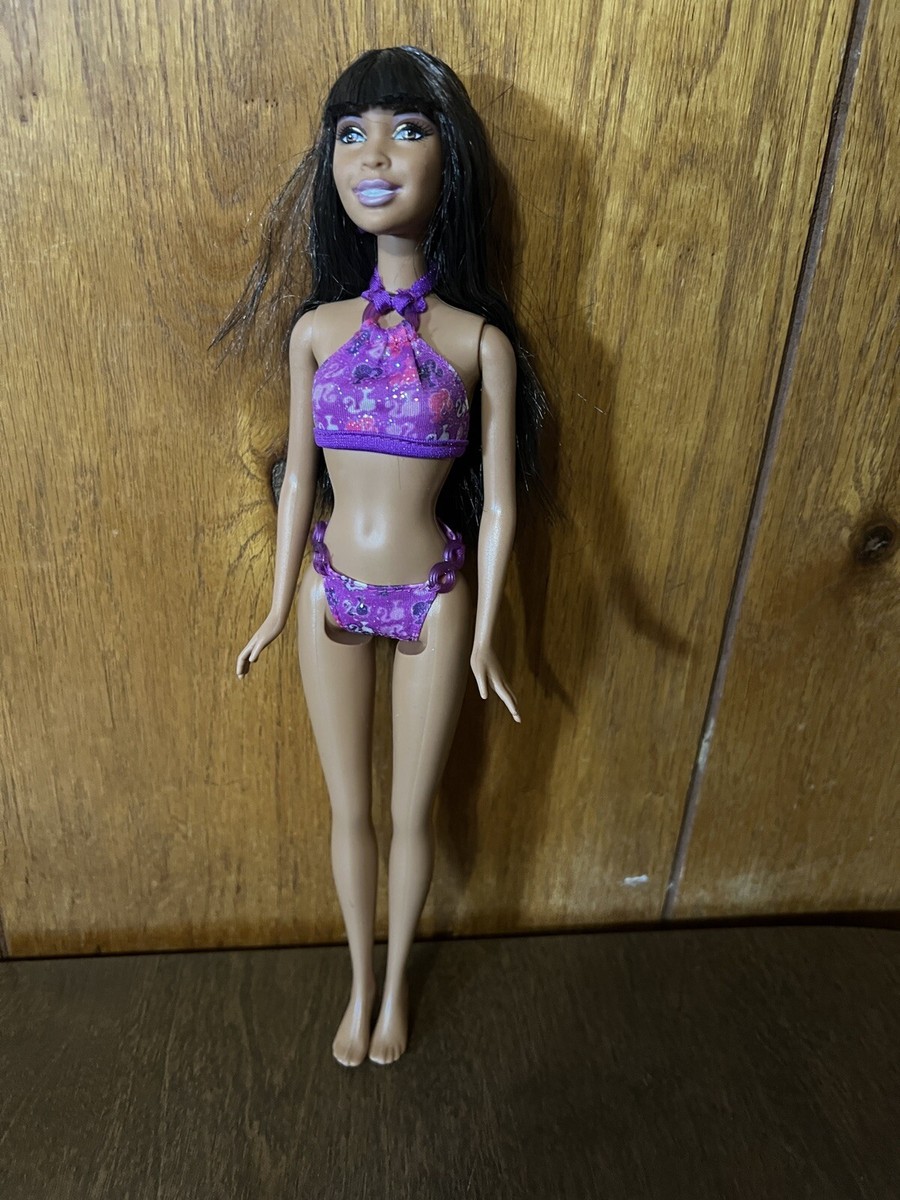 Barbie Bath Play Fun Nikki Doll AA African American Beach Purple