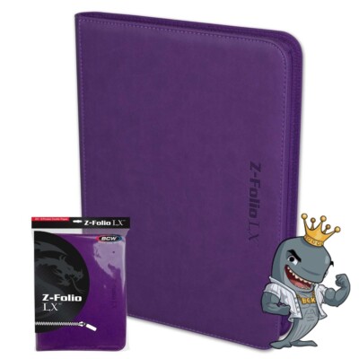 BCW Z-Folio 9-Pocket ZIPPER LX Album - Purple - FREE SHIP