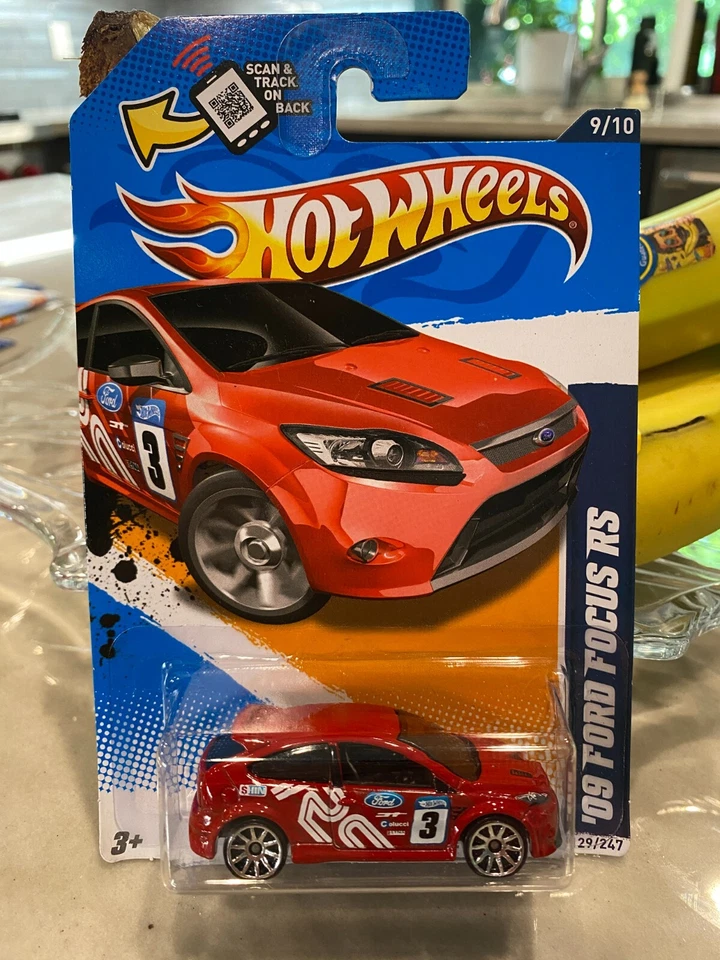 2012 Hot Wheels 129 Hw Tout Stars 9/3m09 Ford Focus Rs Rouge / Chrome 10 Rayons - Photo 1/1