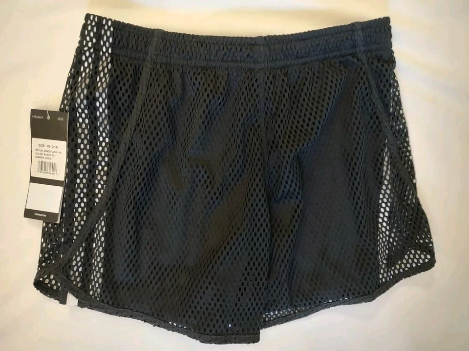 Nuevo con etiquetas Pantalones Cortos Adidas Malla Sobre Bicicleta Blanco y Negro 3 Rayas Clásicos Talla M 10/12 Foto 2 de 3