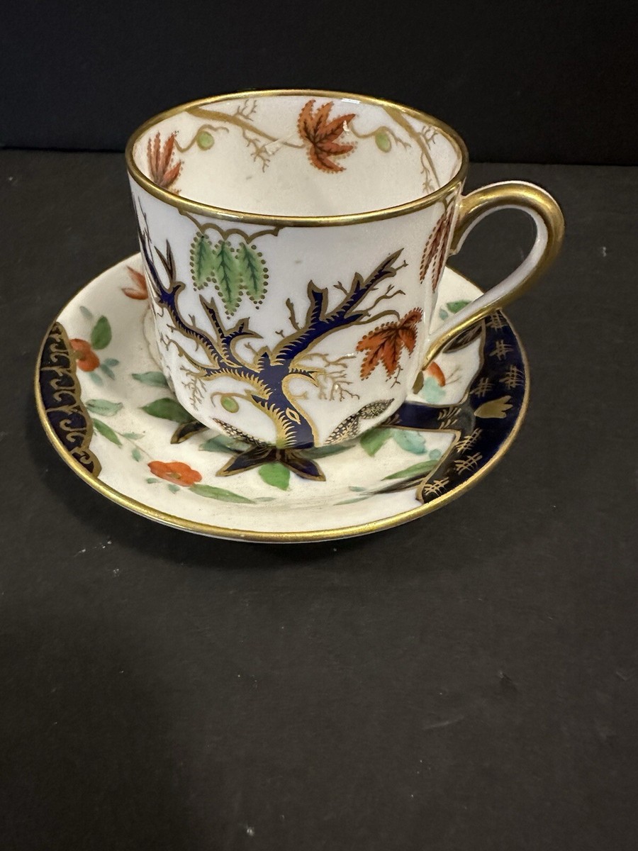 Spode Copeland`s China England Porcelain Tea Cup And Saucer Cobalt Blue Gold