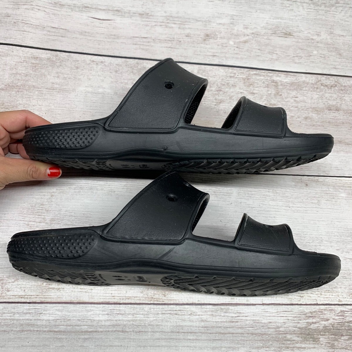 Crocs Men\'s Flip Flops Size 9 Black Travel Vacation Pool Beach Crocs Men main image 3