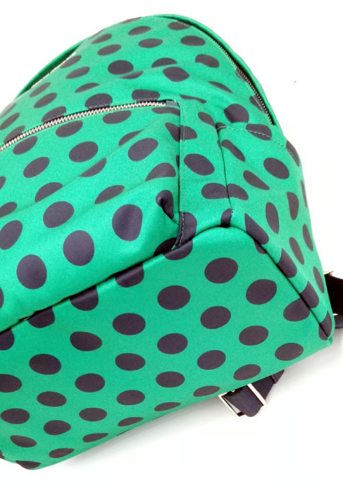 Kate Spade Chelsea Green and Navy Polka Dot Nylon Zipper Top  display picture 1